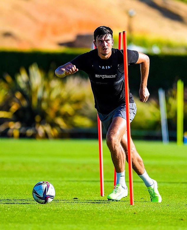 Man. United defender, Harry Maguire now training three times a day as he  hopes to fight for his place (photos)