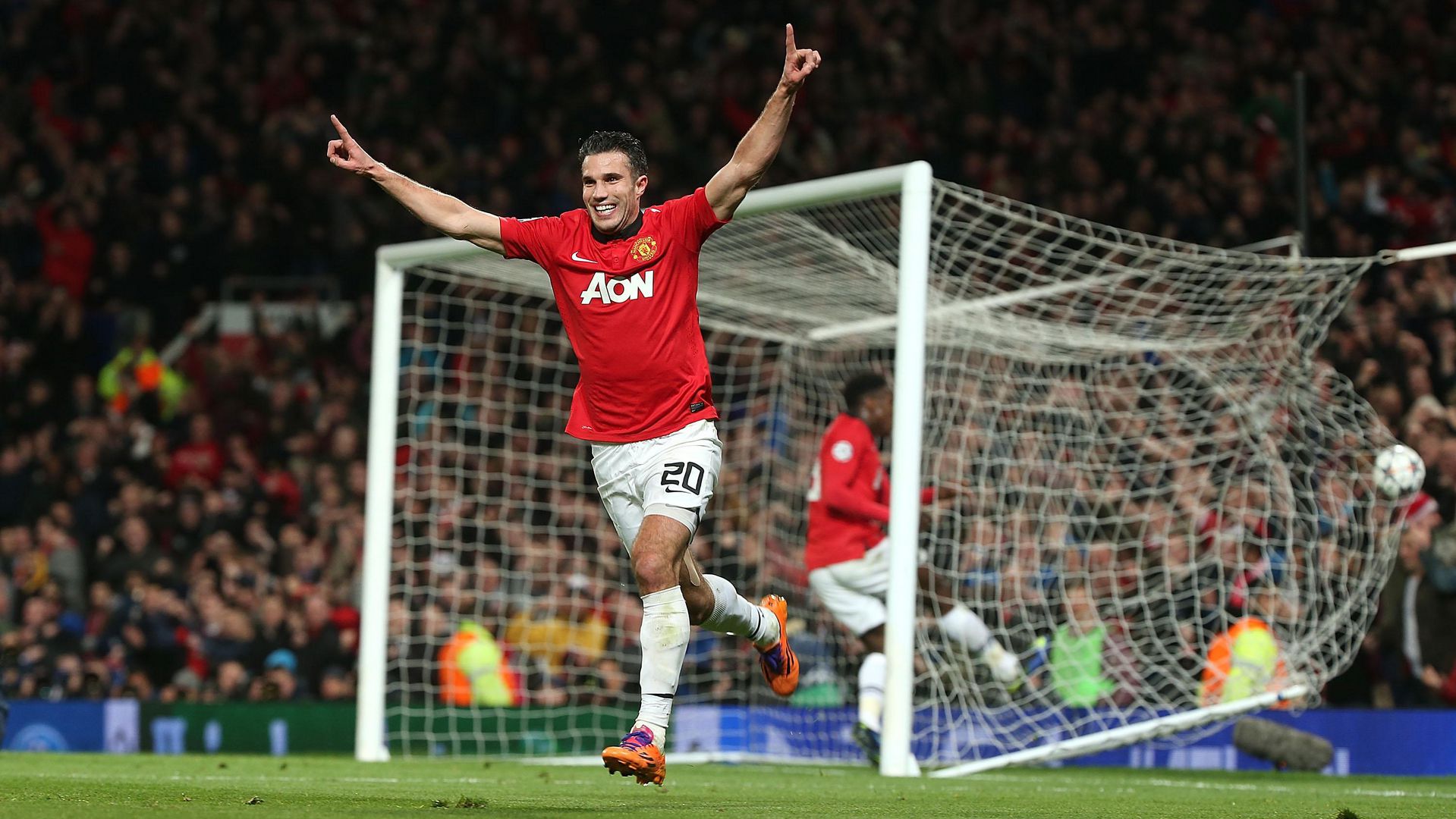 Champions League hat trick Robin van Persie v Olympiacos 19 March 2014 |  Manchester United